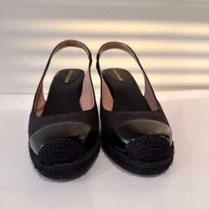 Cole Haan Black Cloudfeel Slingback Espadrille Wedge Size 8 ½
